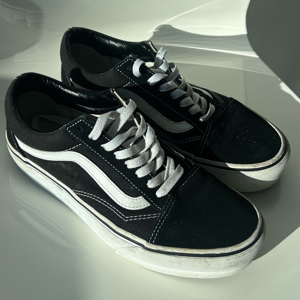Vans Classic Black & White Skate Sneakers - Women’s